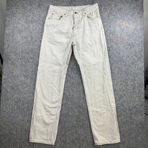 Banana Republic Men’s Selvedge Straight Jeans 34x34 Ecru Button Fly